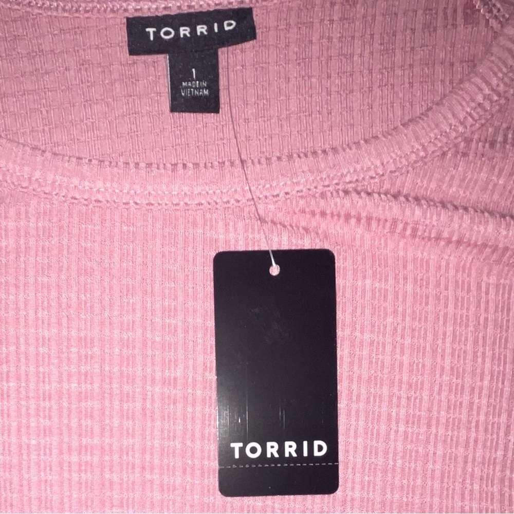 Torrid | Texture Jersey Tiered Back Top in a Dusty Rose Pink Womens Size 1X Plus - Picture 15 of 17